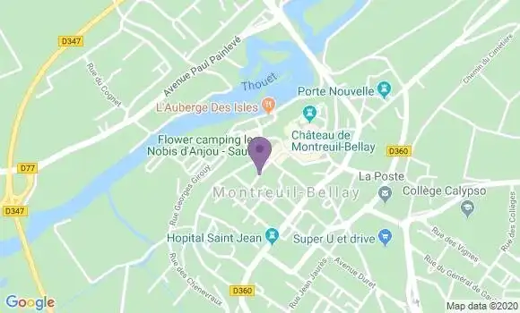 Localisation Crédit Agricole Agence de Montreuil Bellay