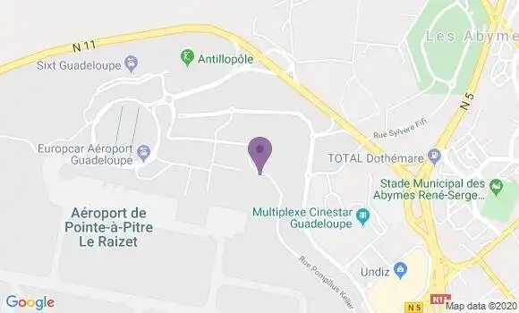Localisation Crédit Agricole Agence de Les Abymes Milenis