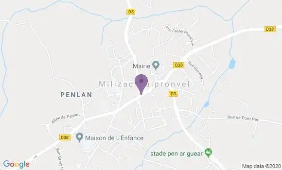 Localisation Crédit Agricole Agence de Milizac