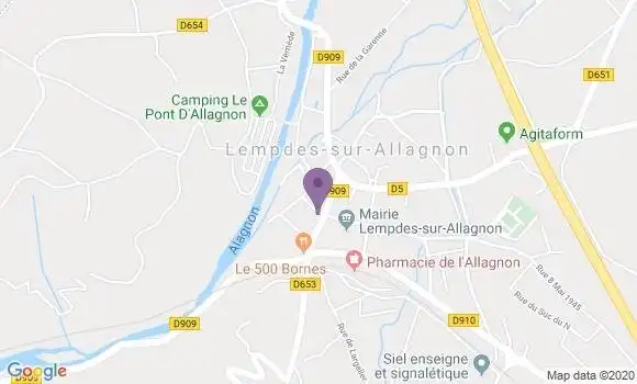 Localisation Crédit Agricole Agence de Lempdes sur Allagnon