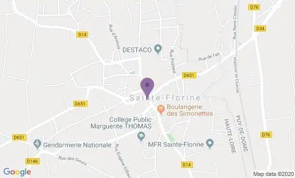 Localisation Crédit Agricole Agence de Sainte Florine