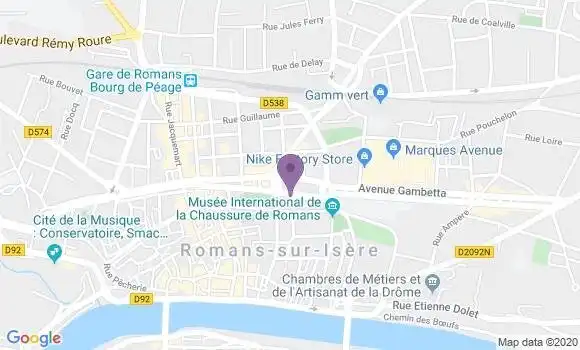Localisation Crédit Agricole Agence de Romans sur Isère Centre