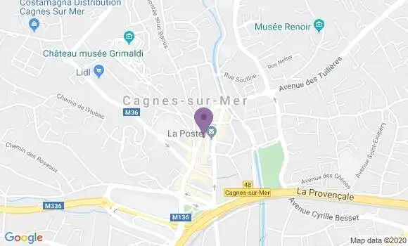 Localisation Crédit Agricole Agence de Cagnes sur Mer Renoir