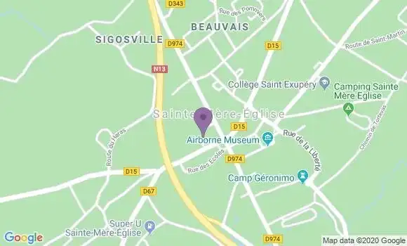 Localisation Crédit Agricole Agence de Sainte Mère Eglise