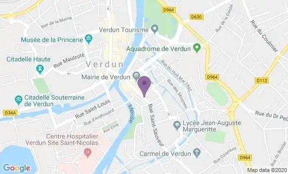 Localisation Crédit Agricole Agence de Verdun
