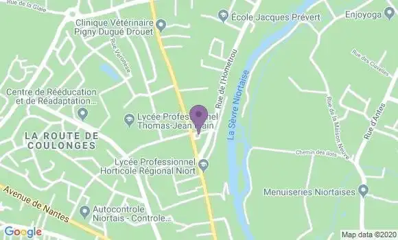 Localisation Crédit Agricole Agence de Niort Sainte Pezenne