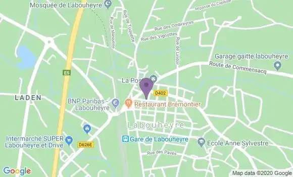 Localisation Crédit Agricole Agence de Labouheyre