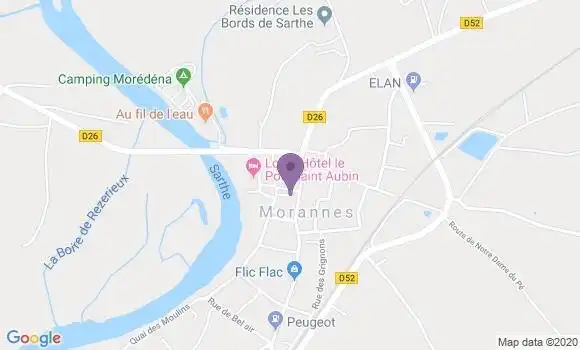 Localisation Crédit Agricole Agence de Morannes