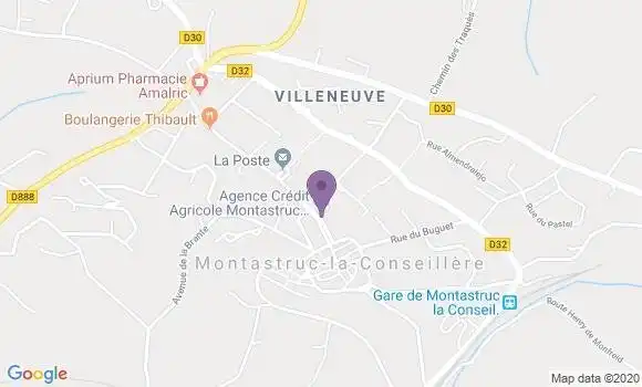 Localisation Crédit Agricole Agence de Montastruc la Conseillère