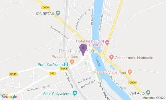 Localisation Crédit Agricole Agence de Pont sur Yonne