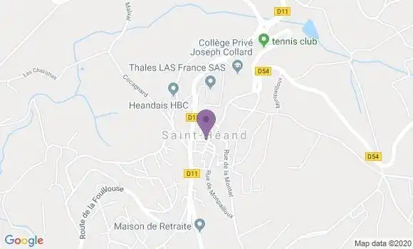 Localisation Crédit Agricole Agence de Saint Héand