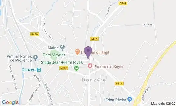 Localisation Crédit Agricole Agence de Donzère