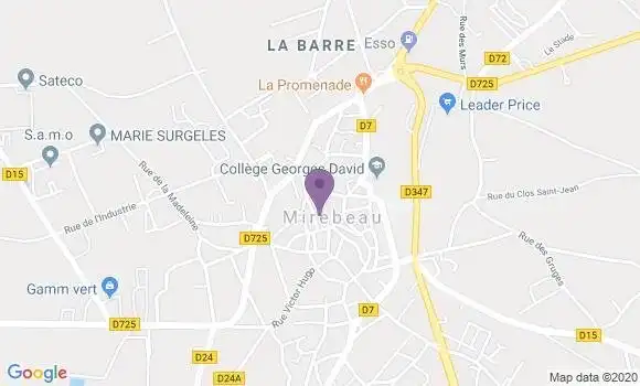 Localisation Crédit Agricole Agence de Mirebeau