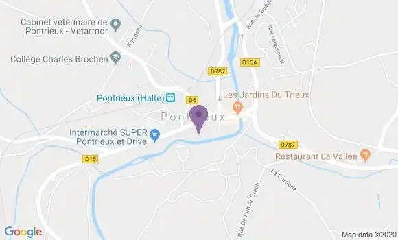 Localisation Crédit Agricole Agence de Pontrieux