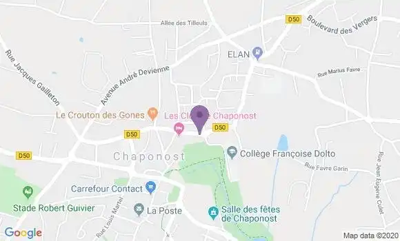 Localisation LCL Agence de Chaponost