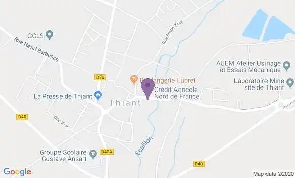 Localisation Crédit Agricole Agence de Thiant