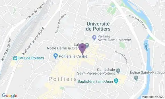 Localisation Crédit Agricole Agence de Poitiers Notre Dame
