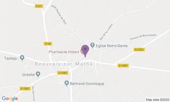 Localisation Crédit Agricole Agence de Beauvais sur Matha