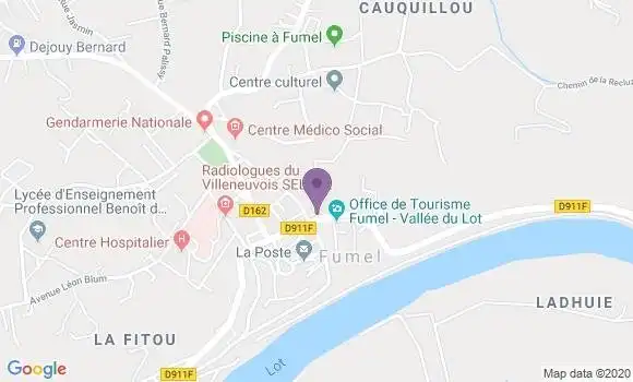 Localisation Crédit Agricole Agence de Fumel