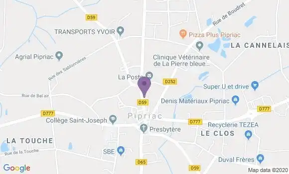 Localisation Crédit Agricole Agence de Pipriac