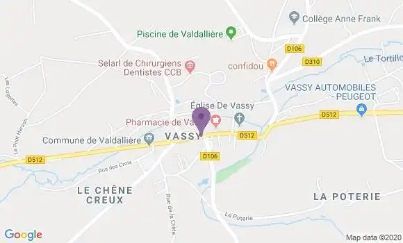 Localisation Crédit Agricole Agence de Vassy
