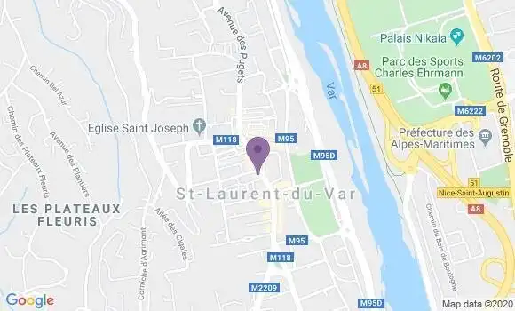 Localisation Crédit Agricole Agence de Saint Laurent du Var