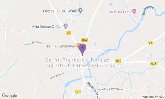 Localisation Crédit Agricole Agence de Saint Pierre de Fursac