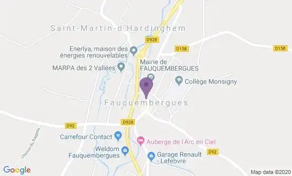 Localisation Crédit Agricole Agence de Fauquembergues