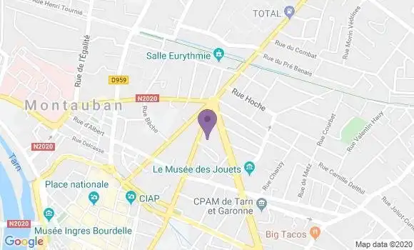 Localisation Crédit Agricole Agence de Montauban Gambetta
