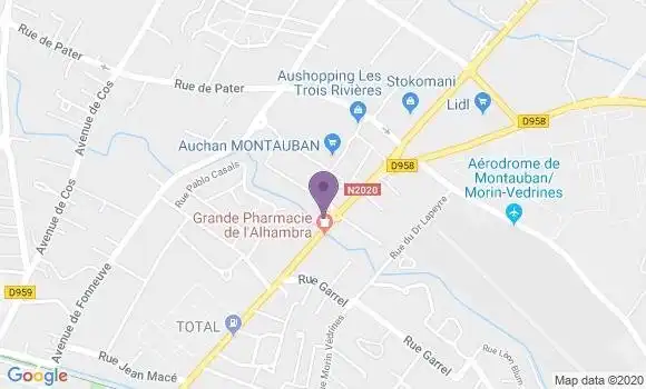 Localisation Crédit Agricole Agence de Montauban Petit Versailles