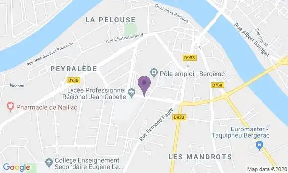 Localisation Crédit Agricole Agence de Bergerac Naillac