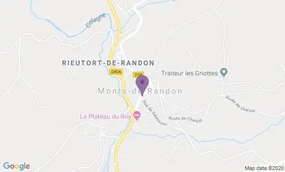 Localisation Crédit Agricole Agence de Rieutort de Randon