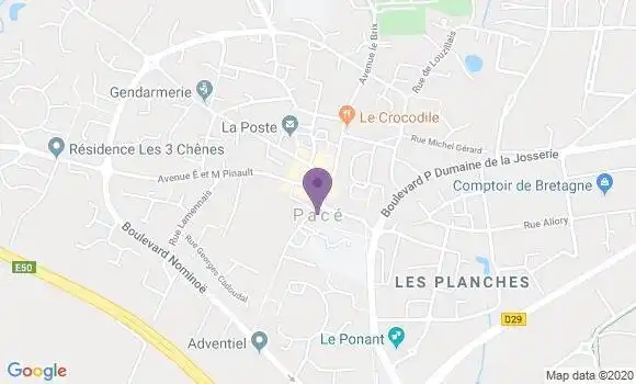 Localisation Crédit Agricole Agence de Pacé
