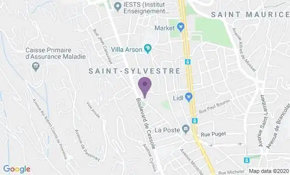 Localisation Crédit Agricole Agence de Nice Cessole