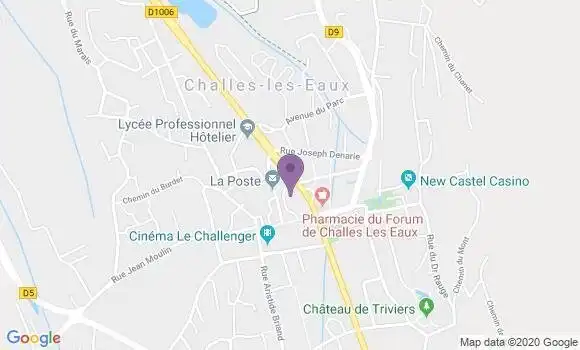 Localisation Crédit Agricole Agence de Challes les Eaux