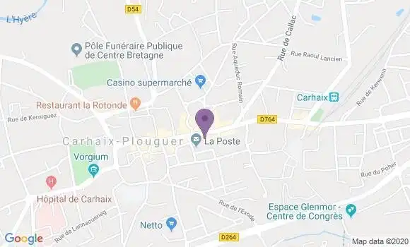Localisation Crédit Agricole Agence de Carhaix Plouguer