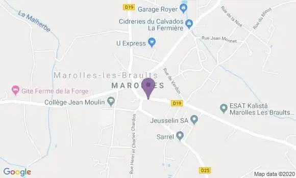 Localisation Crédit Agricole Agence de Marolles les Braults
