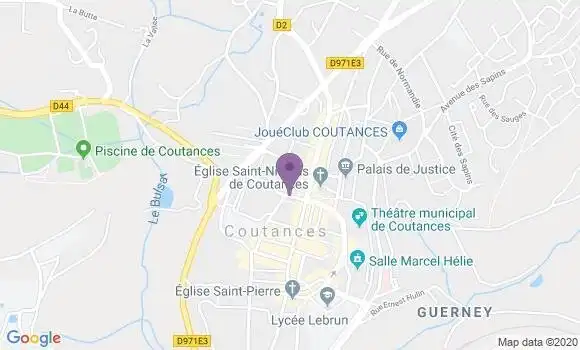 Localisation Crédit Agricole Agence de Coutances Centre