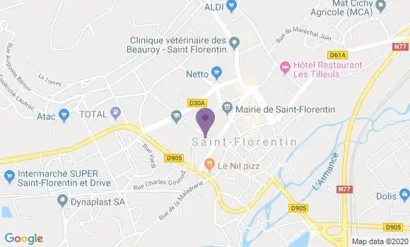 Localisation LCL Agence de Saint Florentin
