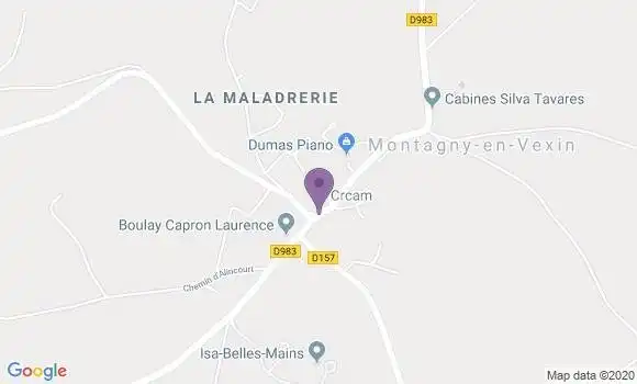 Localisation Crédit Agricole Agence de Montagny