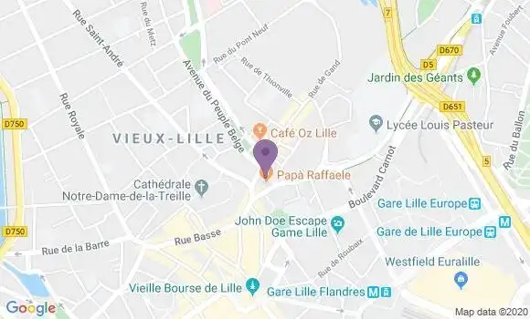 Localisation Crédit Agricole Agence de Lille Treille