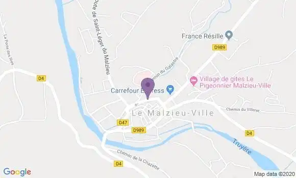 Localisation Crédit Agricole Agence de Le Malzieu Ville