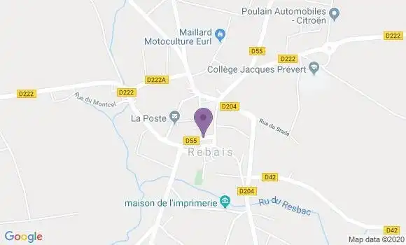 Localisation Crédit Agricole Agence de Rebais