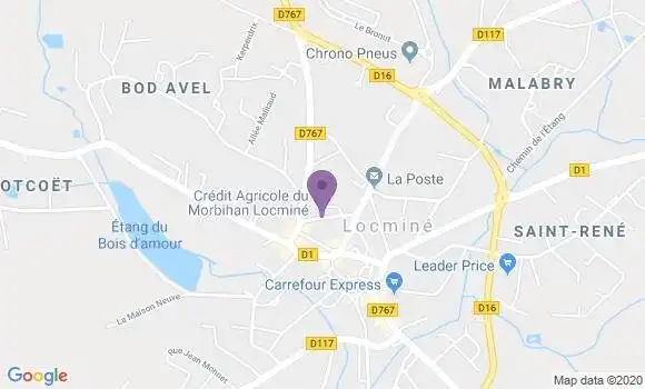 Localisation Crédit Agricole Agence de Locminé