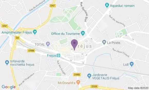 Localisation Crédit Agricole Agence de Fréjus Sieyès