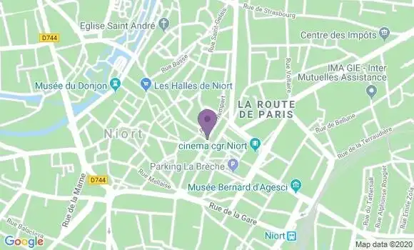 Localisation Crédit Agricole Agence de Niort République