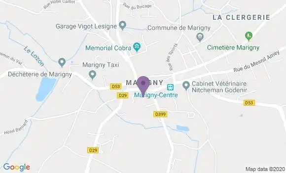 Localisation Crédit Agricole Agence de Marigny