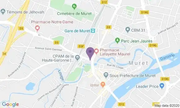 Localisation Crédit Agricole Agence de Muret