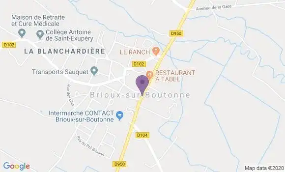 Localisation Crédit Agricole Agence de Brioux sur Boutonne
