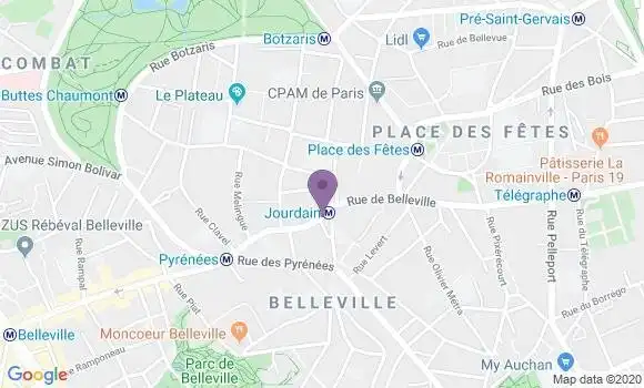Localisation LCL Agence de Paris Jourdain